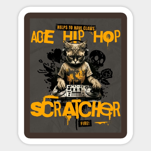 Ace Hip Hop Scratcher Sticker by BestWildArt